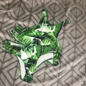 Tropical leaf bikini (L)